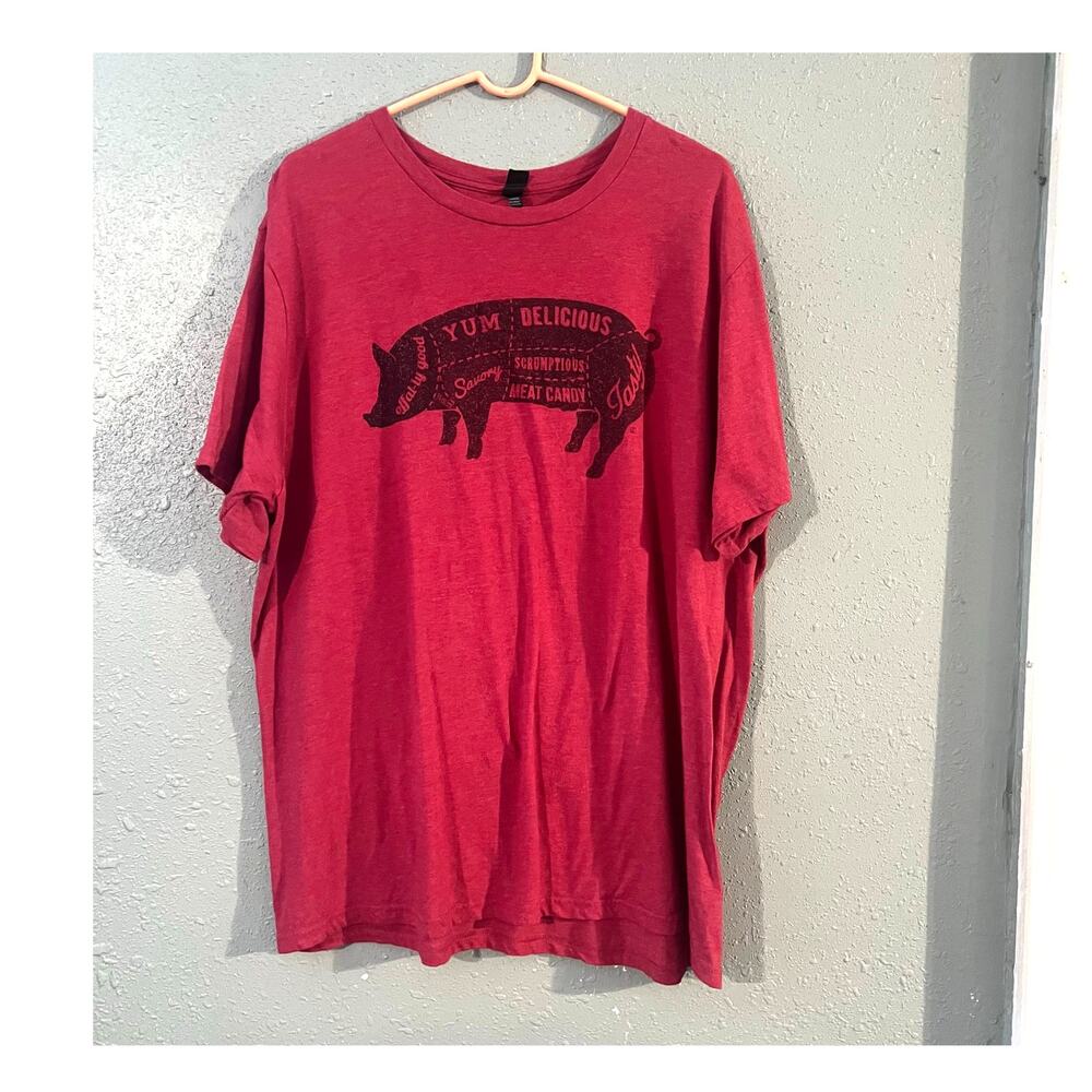 Very Important Tee Unisex Red Pork Pig T Shirt XXL Country Western Farm Retro